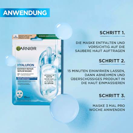 Tuchmaske Serum Hyaluron Barrier Repair Garnier Skin Active