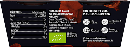 Pflanzliches Dessert Chocolate HARVEST MOON
