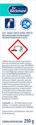 Hygienereiniger für die Waschmaschine Dr. Beckmann