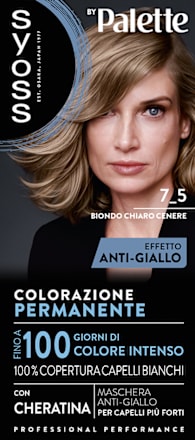 Colorazione permanente 7-5 biondo chiaro cenere syoss