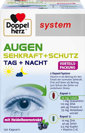 Doppelherz system Augen Sehkraft + Schutz Tag und Nacht Kapseln 120 St Doppelherz