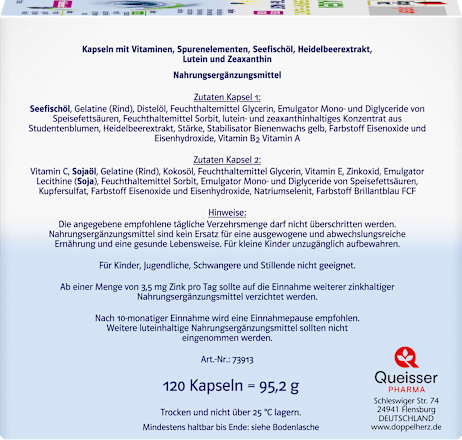 Doppelherz system Augen Sehkraft + Schutz Tag und Nacht Kapseln 120 St Doppelherz