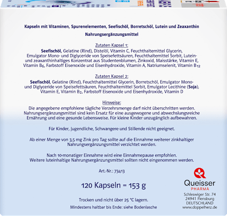 Doppelherz system  Augen Plus Sehkraft + Schutz Kapseln 120 St Doppelherz