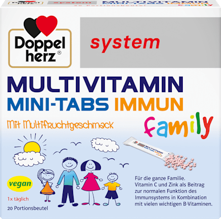 Doppelherz system Multivitamin Mini-Tabs family Portionsbeutel 20 St Doppelherz