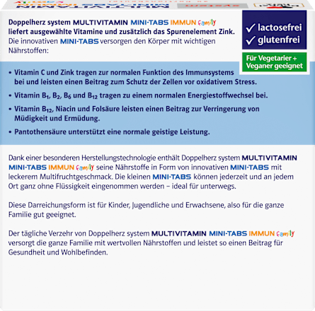 Doppelherz system Multivitamin Mini-Tabs family Portionsbeutel 20 St Doppelherz