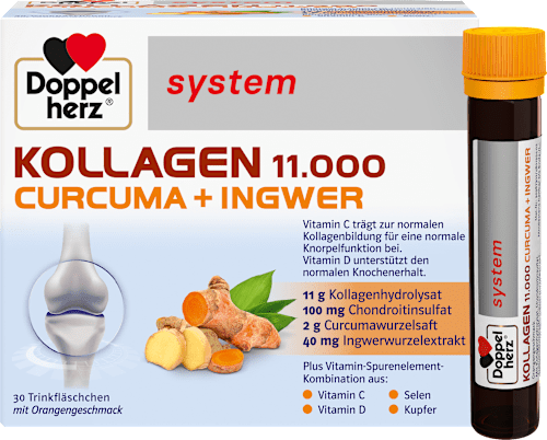 Doppelherz system Kollagen 11000 Curcuma + Ingwer Trinkfläschchen 30 St Doppelherz