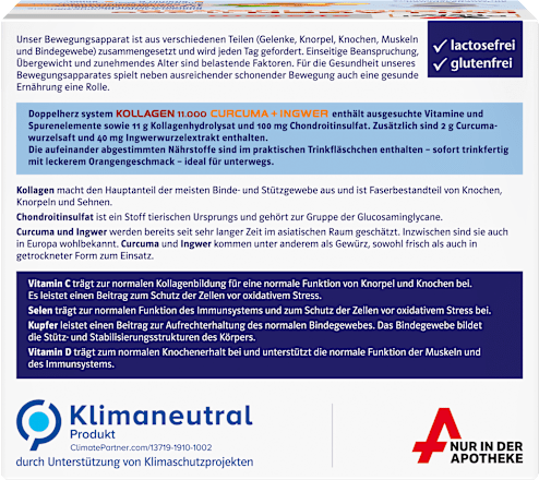 Doppelherz system Kollagen 11000 Curcuma + Ingwer Trinkfläschchen 30 St Doppelherz