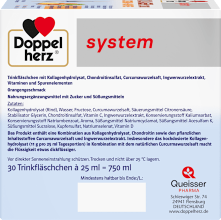 Doppelherz system Kollagen 11000 Curcuma + Ingwer Trinkfläschchen 30 St Doppelherz