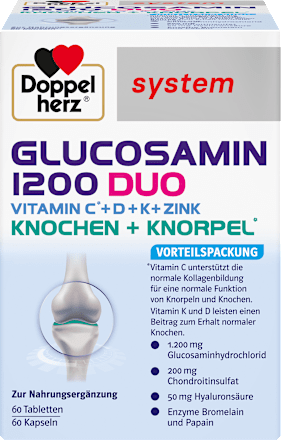 Doppelherz system Glucosamin 1200 Duo Tabletten+Kapseln je 60 St Doppelherz