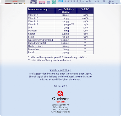 Doppelherz system Glucosamin 1200 Duo Tabletten+Kapseln je 60 St Doppelherz