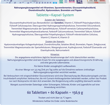 Doppelherz system Glucosamin 1200 Duo Tabletten+Kapseln je 60 St Doppelherz
