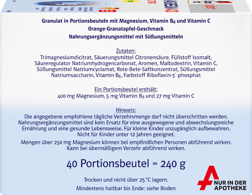 Doppelherz system Magnesium 400 Citrat Granulat Beutel 40 St Doppelherz