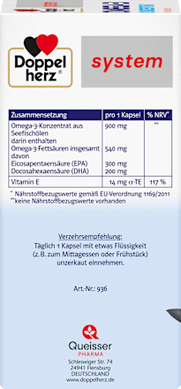 Doppelherz system Omega-3 Konzentrat Kapseln 120 St Doppelherz