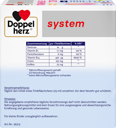 Doppelherz system Vitamin B12 Plus Energie Trinkfläschchen 30 St Doppelherz