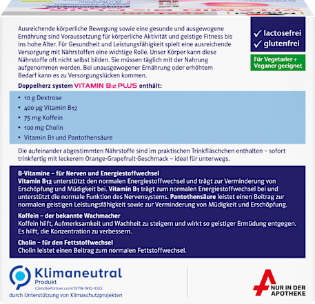 Doppelherz system Vitamin B12 Plus Energie Trinkfläschchen 30 St Doppelherz