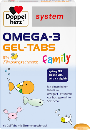 Doppelherz system Omega-3 family Gel-Tabs Zitronengeschmack 60 St Doppelherz