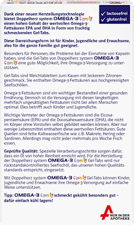 Doppelherz system Omega-3 family Gel-Tabs Zitronengeschmack 60 St Doppelherz