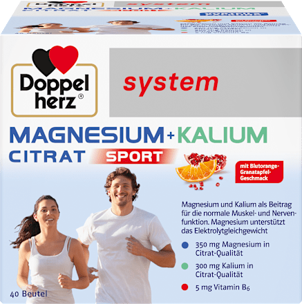 Doppelherz system  Magnesium + Kalium Citrat Sport Beutel 40 St Doppelherz