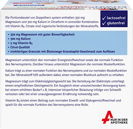 Doppelherz system  Magnesium + Kalium Citrat Sport Beutel 40 St Doppelherz