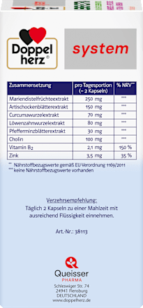 Doppelherz System Leber Extra Kapseln 120 St Doppelherz