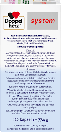 Doppelherz System Leber Extra Kapseln 120 St Doppelherz