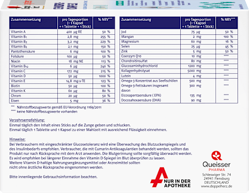 Doppelherz system Chondro-Komplex Kapseln+Tabletten+Sticks je 30 St Doppelherz