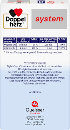 Doppelherz system Magnesium 400 Depot Tabletten 60 St Doppelherz