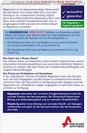 Doppelherz system Magnesium 400 Depot Tabletten 60 St Doppelherz