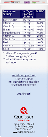 Doppelherz system Coenzym Q10 100 + Vitamine Kapseln 60 St Doppelherz