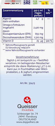 Doppelherz system Omega-3 Vegan Liquid Algenöl Doppelherz