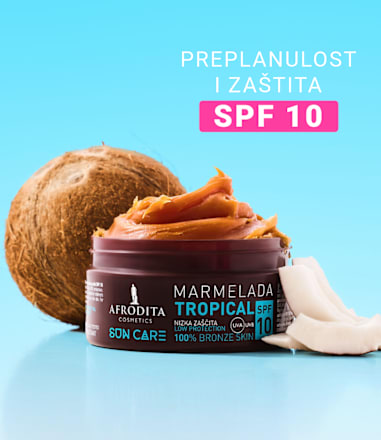 SUN CARE TROPICAL marmelada za zaštitu od sunca i intenzivno tamnjenje, SPF10 AFRODITA