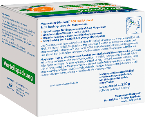 Magnesium-Diasporal 400 EXTRA direkt Direktgranulat Sticks 100 St Diasporal