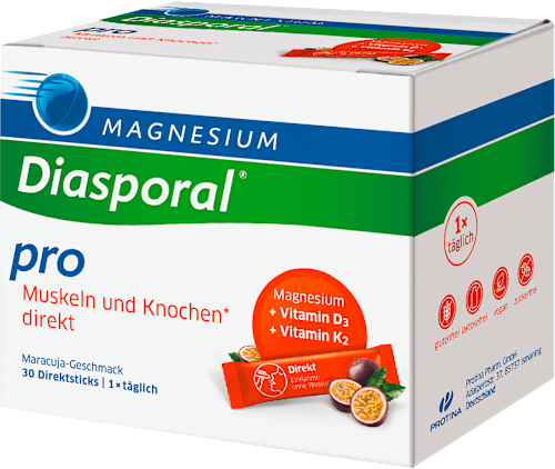 Magnesium-Diasporal Pro Muskeln und Knochen direkt Direktgranulat Sticks 30 St Diasporal