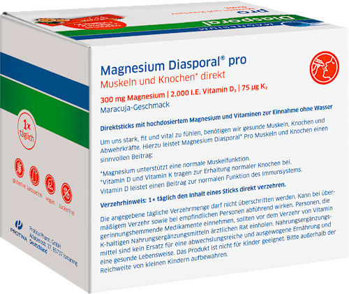 Magnesium-Diasporal Pro Muskeln und Knochen direkt Direktgranulat Sticks 30 St Diasporal
