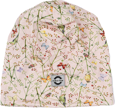 Mütze mit Schmetterling-Muster, beige, Gr.  110/116 Mikk-Line