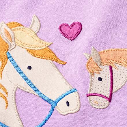 Langarmshirt mit Pferde-Applikation, lila, Gr. 98 ALANA