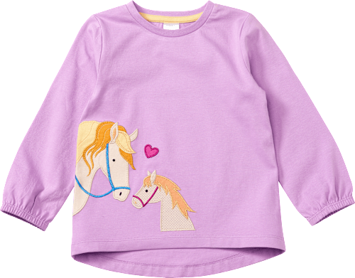 Langarmshirt mit Pferde-Applikation, lila, Gr. 98 ALANA