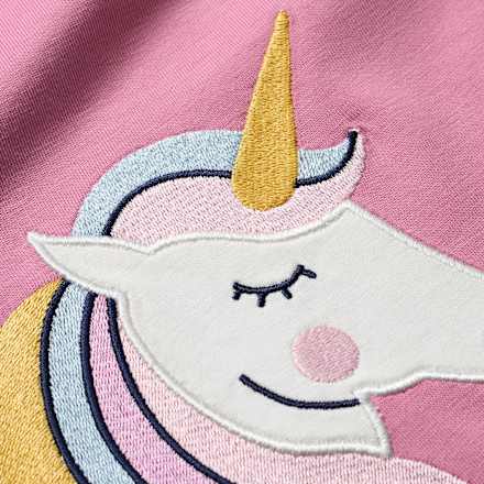 Langarmshirt mit Einhorn-Applikation, rosa, Gr. 98 ALANA