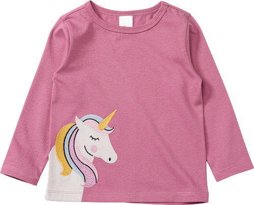 Langarmshirt mit Einhorn-Applikation, rosa, Gr. 98 ALANA