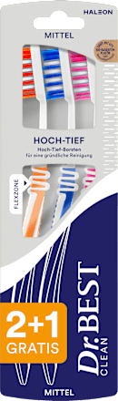 Zahnbürste Clean Hoch-Tief mittel (2+1 Gratis) Dr. Best