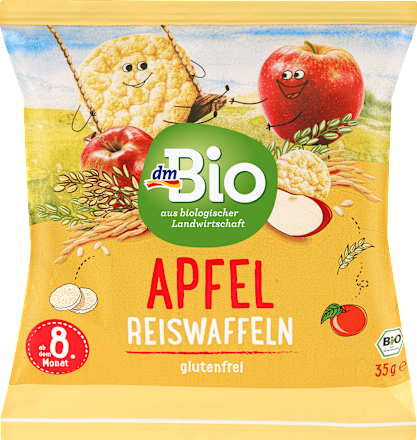 Bio almás puffasztott rizskorongok, 8. hónapos kortól dmBio