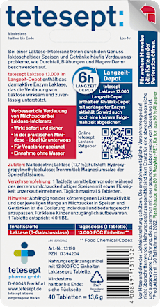 Laktase 13000 Mini Tabletten 40 St tetesept