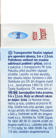 Cerotto adesivo trasparente a nastro, 5 m x 2,5 cm Mivolis