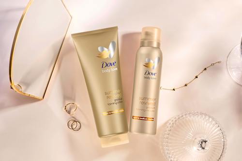 body love summer revived tónovací tělové mléko medium to dark Dove