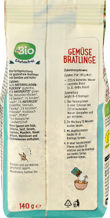 Bio gluténmentes zöldségfasírtpor dmBio