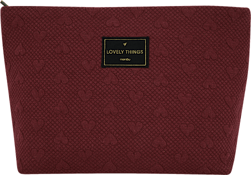 Kulturbeutel bordeaux gesteppt Herzen Soapland