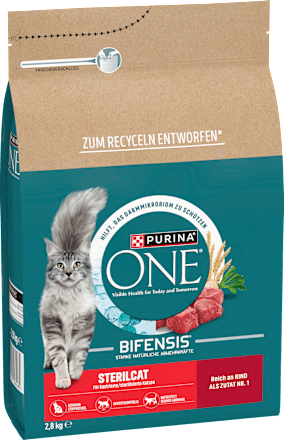 Trockenfutter Katze mit Rind & Weizen, Sterilcat, Adult PURINA ONE