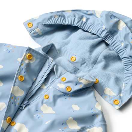 Regenjacke mit Futter & Wolken-Muster, blau, Gr. 86/92 PUSBLU