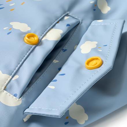 Regenjacke mit Futter & Wolken-Muster, blau, Gr. 86/92 PUSBLU