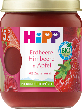 Früchte Erdbeere Himbeere in Apfel ab 5.Monat HiPP